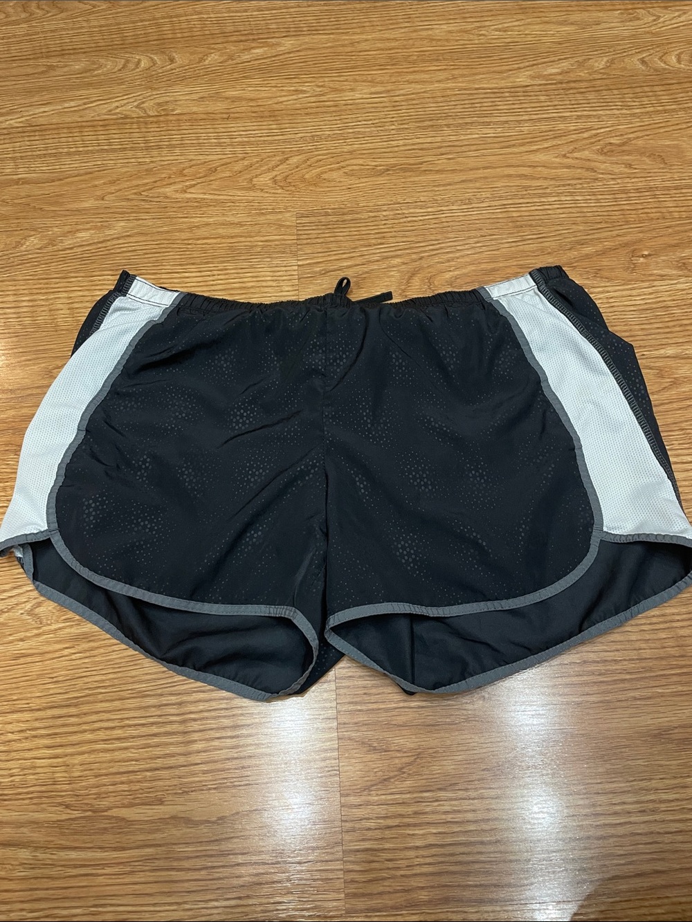 Women’s Black Athletic Running Shorts with Gray Trim